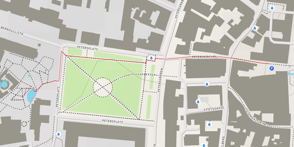 Map of the trail for Botanischer Garten der Universität - Missionsstrasse - Basel