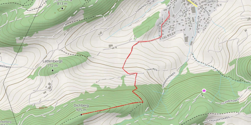 Map of the trail for Dichberg