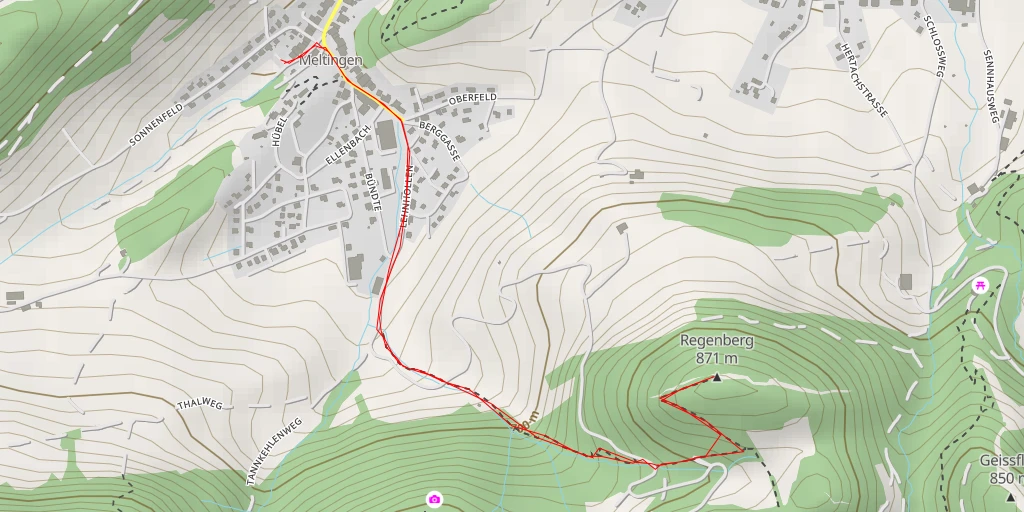 Map of the trail for Regenberg
