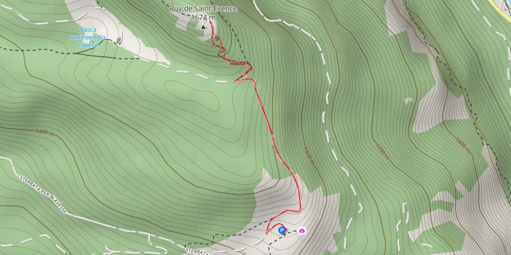 Map of the trail for Saint-Evence