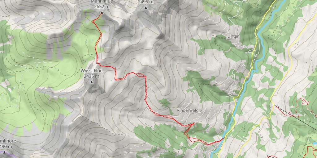 Map of the trail for Männliflue