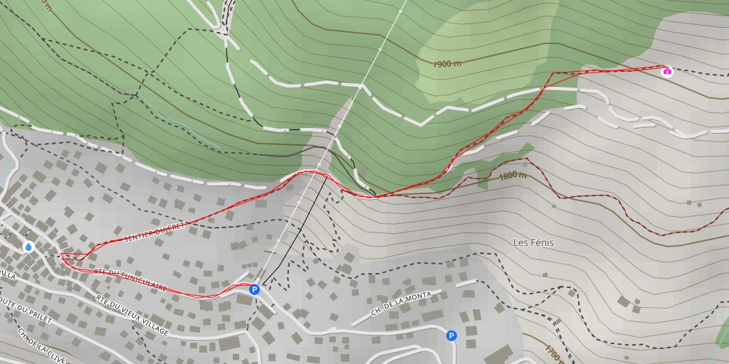 Map of the trail for Route des Girettes - Anniviers