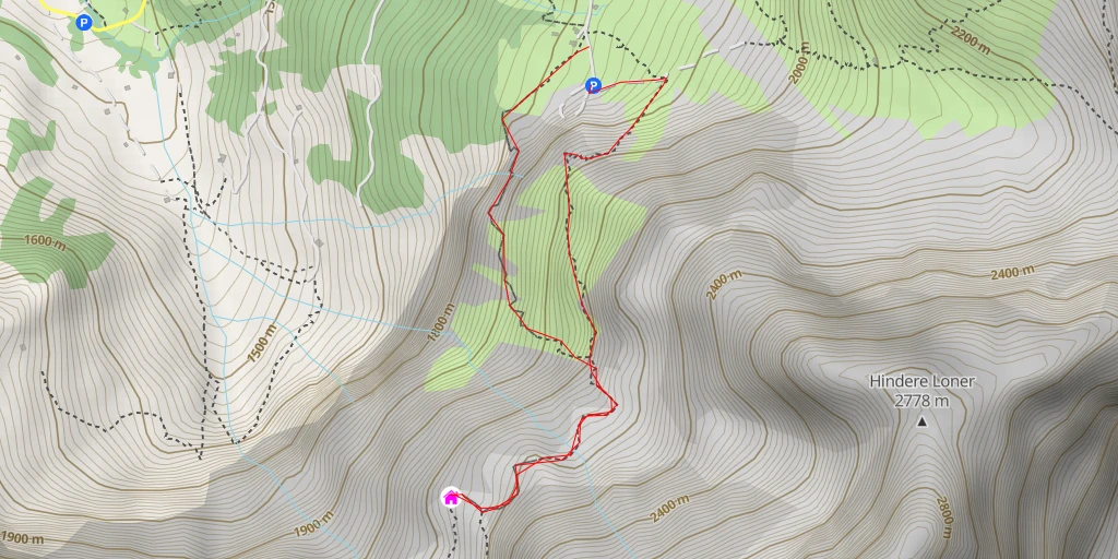 Carte de l'itinéraire :  Lohnerhütte SAC