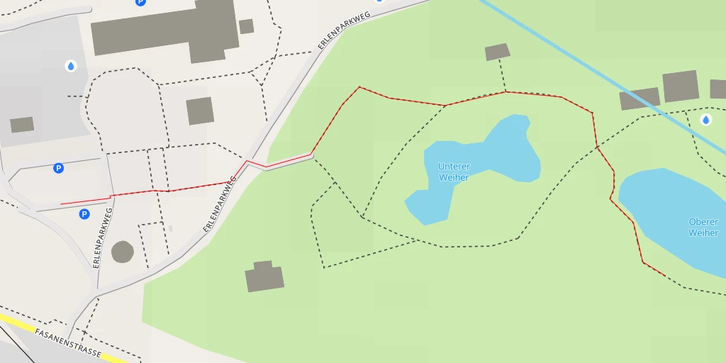 Map of the trail for Oberer Weiher (Enten, Schwäne)