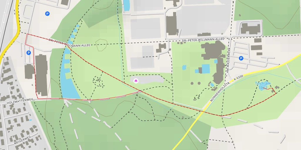 Map of the trail for Teich am TRUZ