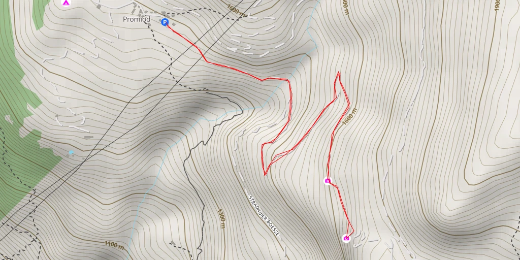 Map of the trail for Belvedere sulla valle centrale