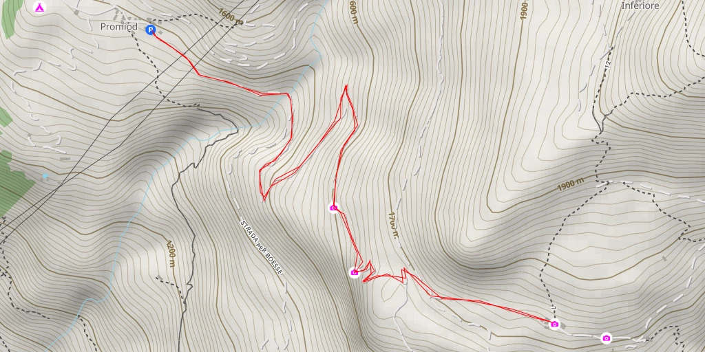 Map of the trail for Belvedere Cheney