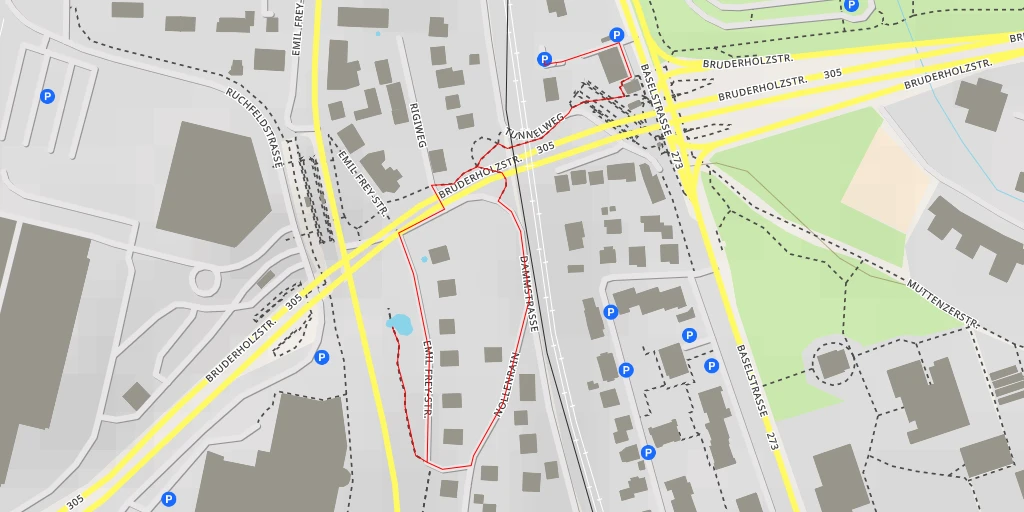 Map of the trail for Emil Frey-Strasse - Emil Frey-Strasse