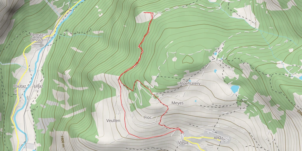 Map of the trail for Belvedere Copitou