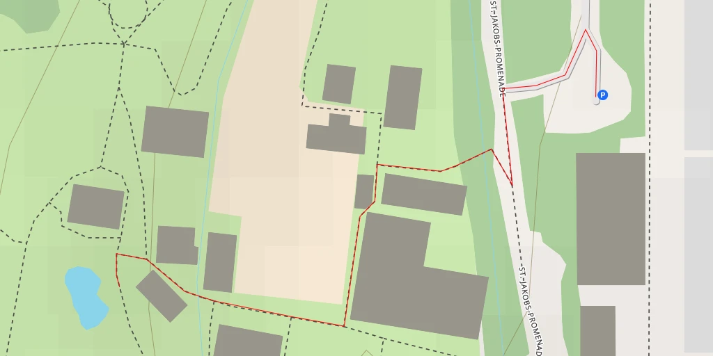 Map of the trail for Café Merian - St. Jakobs-Promenade