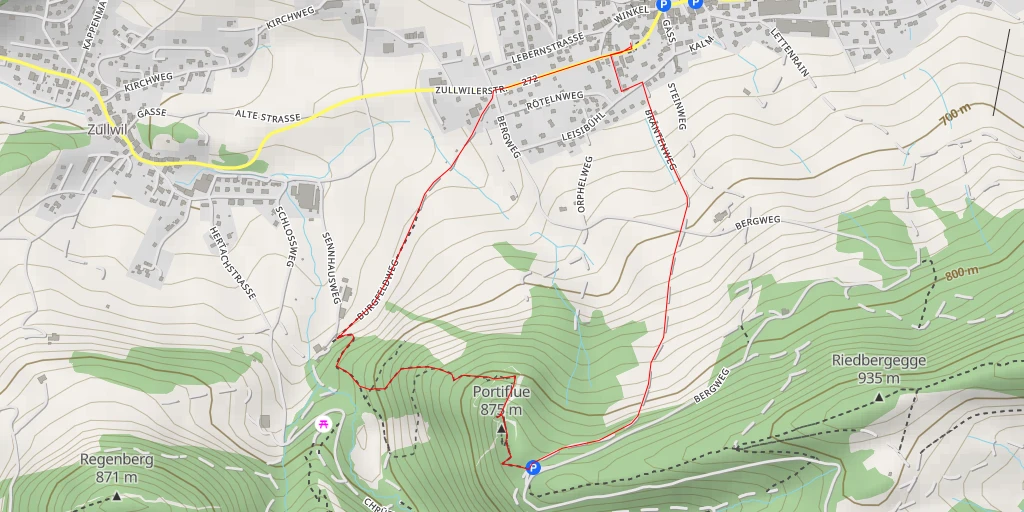 Map of the trail for Portiflue