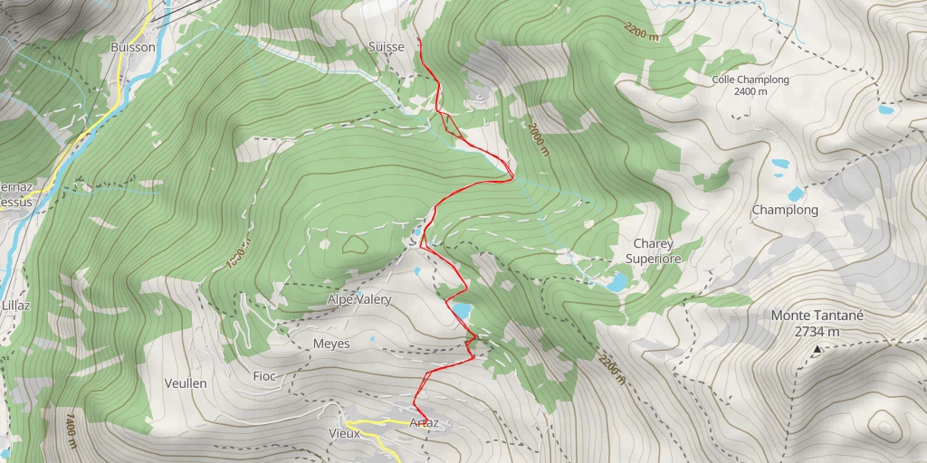 Map of the trail for Belvedere Suisse