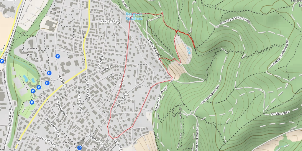 Map of the trail for Biketrail Arlesheim: Canyon Trail - Arlesheim