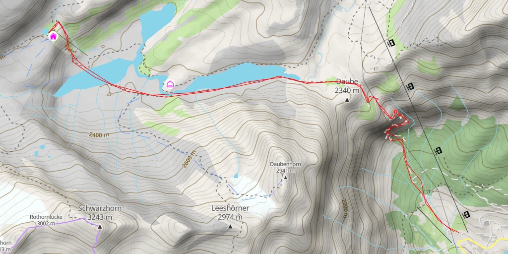 Carte de l'itinéraire :  Weg zu Schwarzhorn - Weg zu Schwarzhorn