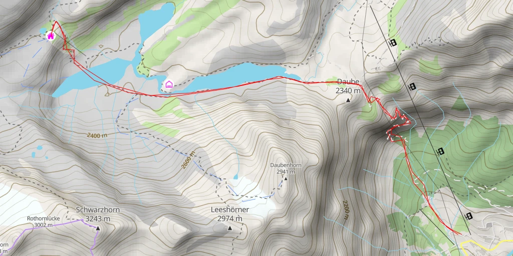 Map of the trail for Lämmerenhütte