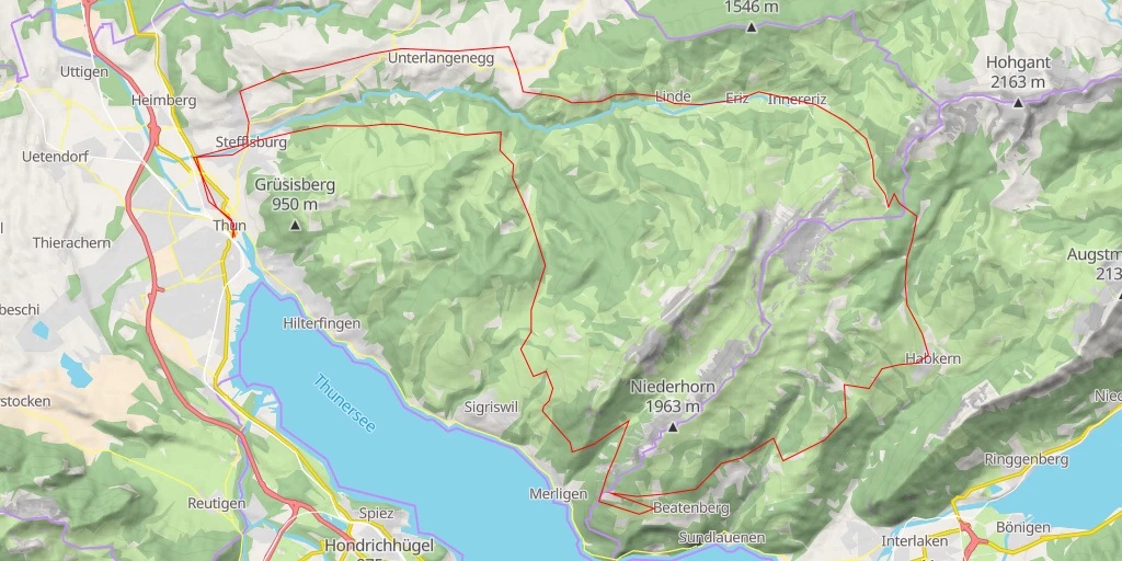 Map of the trail for Grünebergpass Tour du Gemmenalphorn