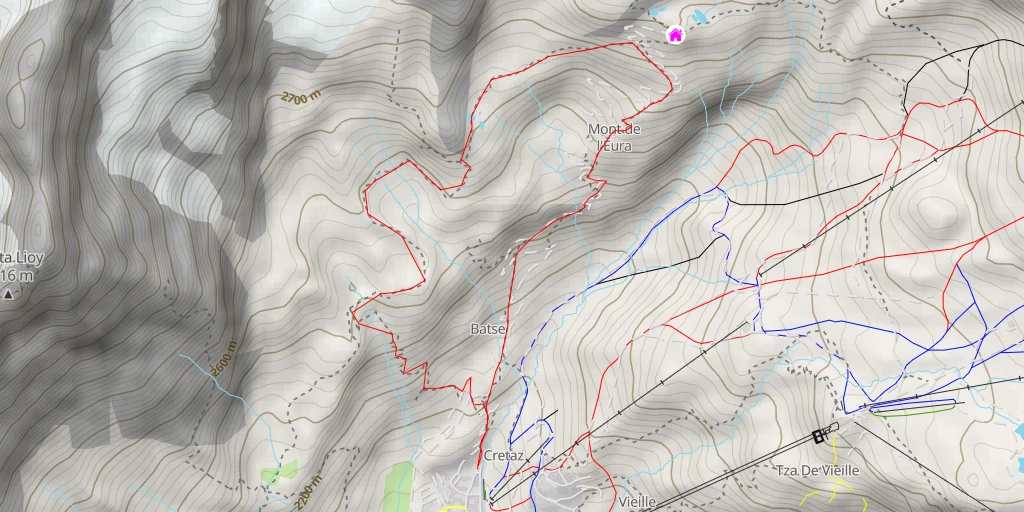 Map of the trail for Sentiero 35 dal paravalanghe Cherillon al Rifugio Oriondé - Sentiero 35 dal paravalanghe Cherillon al Rifugio Oriondé