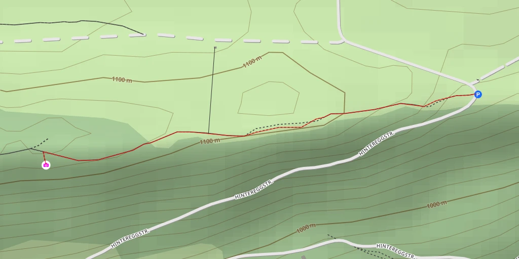 Map of the trail for Hintereggstrasse - Rumisberg
