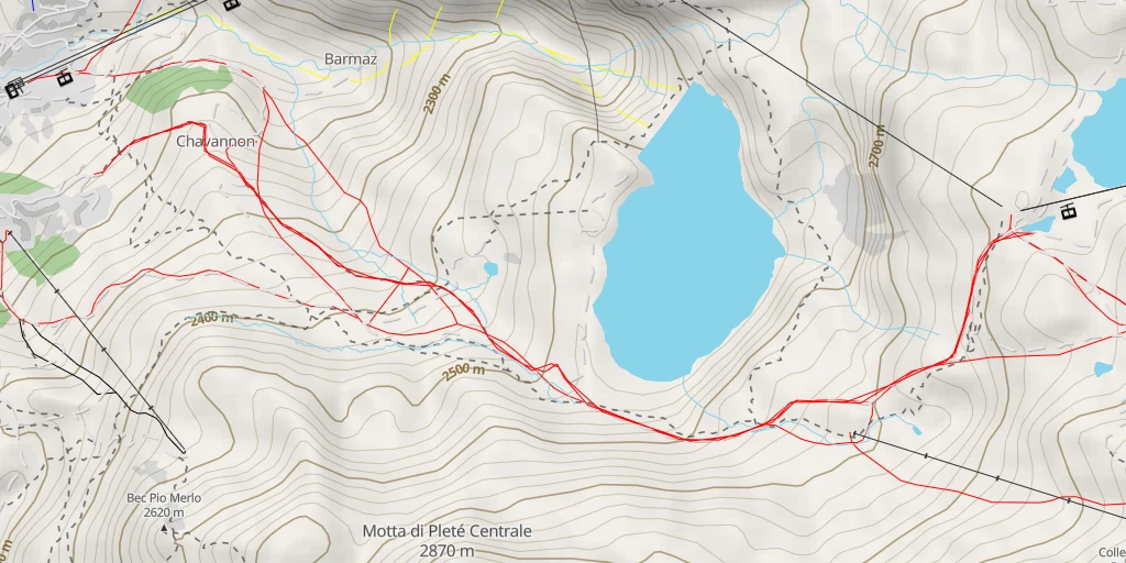 Map of the trail for Cime Bianche Laghi - Cime Bianche