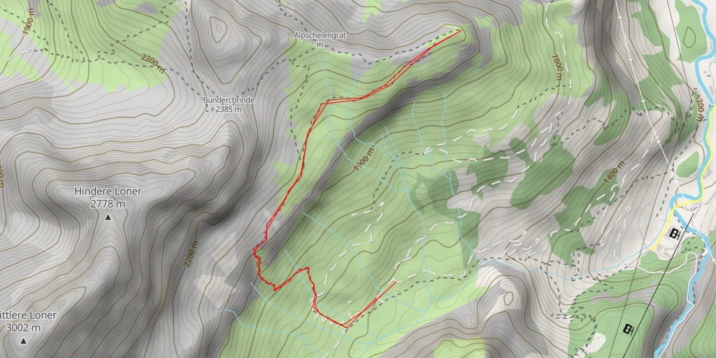 Map of the trail for Alpschelenhubel