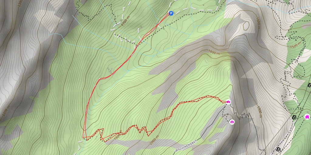 Map of the trail for Gratsattel