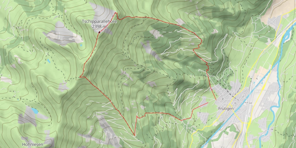 Map of the trail for Tschipparällehore