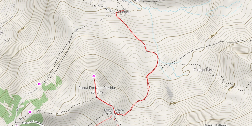 Carte de l'itinéraire :  Belvedere Cheneil