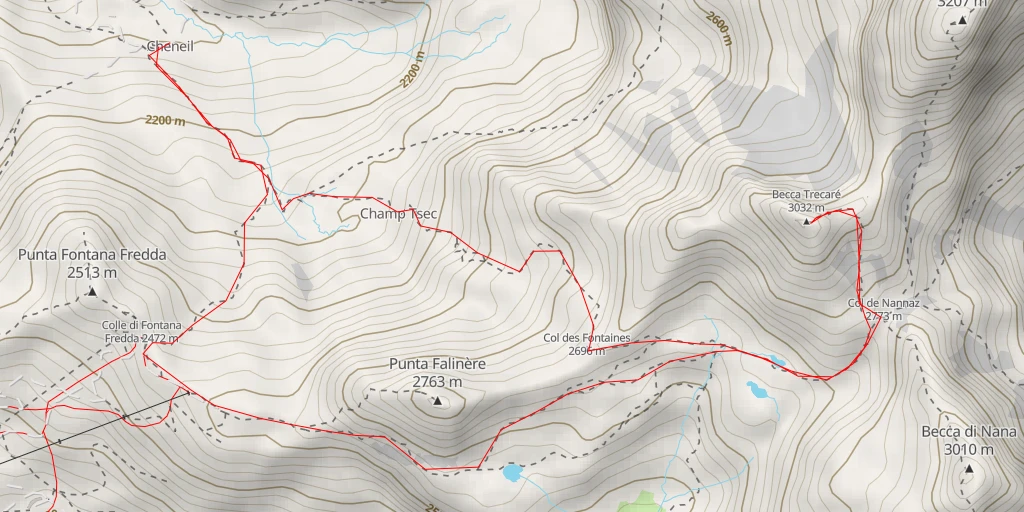 Map of the trail for Becca Trecaré