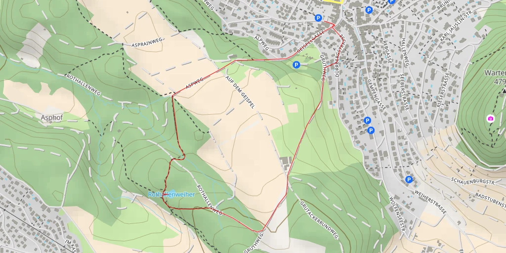 Map of the trail for Rothallenweiher
