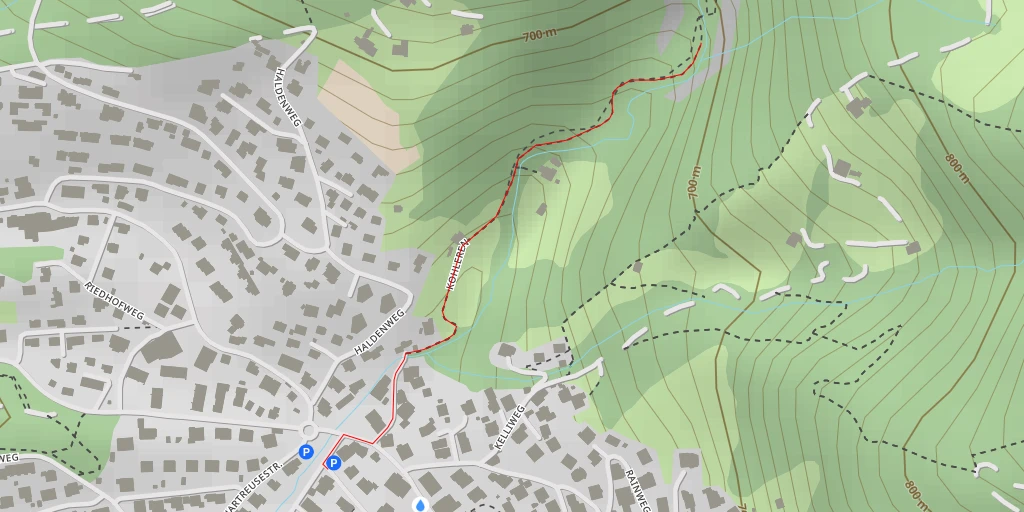 Map of the trail for Pfadiheim Chelli - Kelliweg