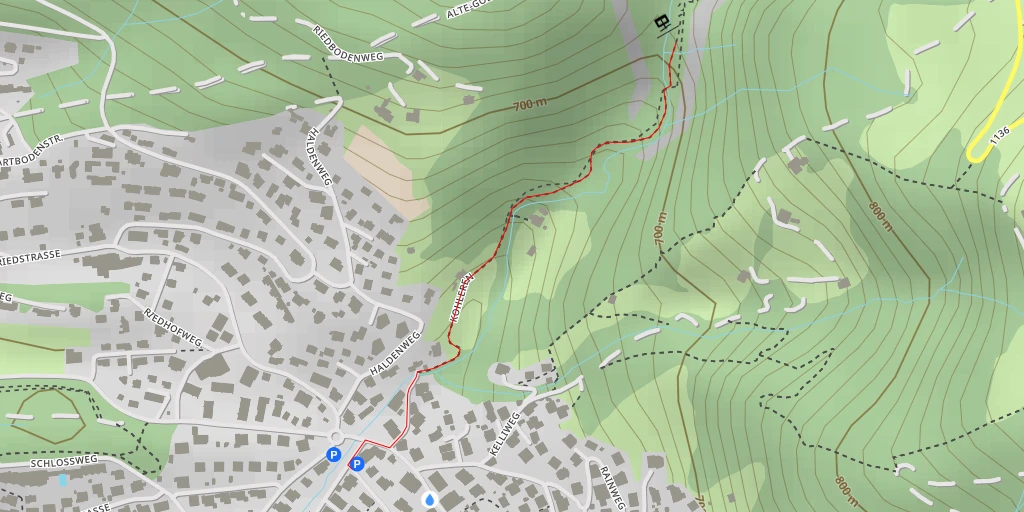 Carte de l'itinéraire :  Pfadiheim Chelli - Kelliweg