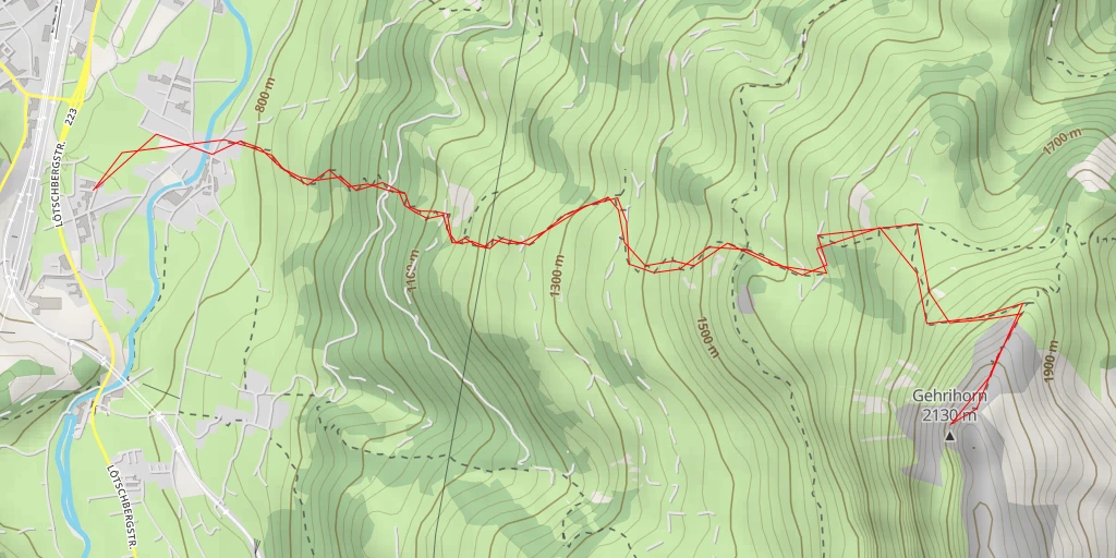 Map of the trail for Gehrihorn