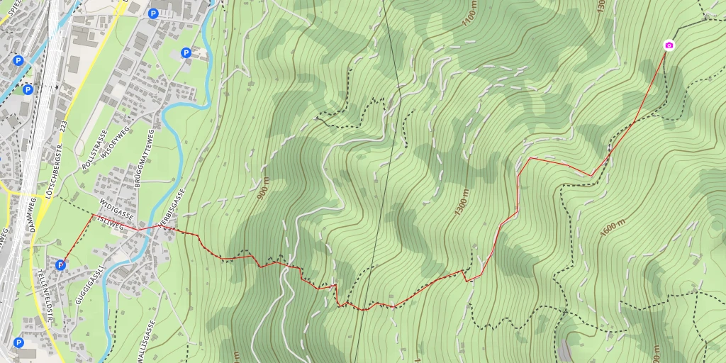 Carte de l'itinéraire :  Rastplatz Chueweid