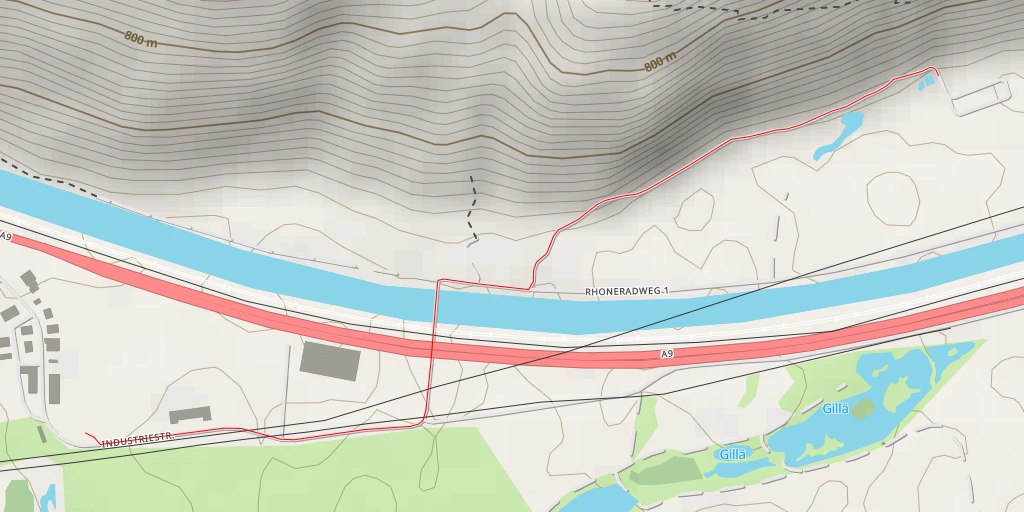 Map of the trail for Rhoneradweg 1 - Rhoneradweg 1