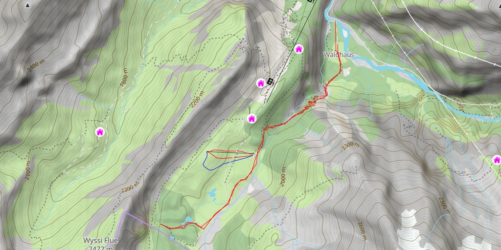 Map of the trail for Kandersteg