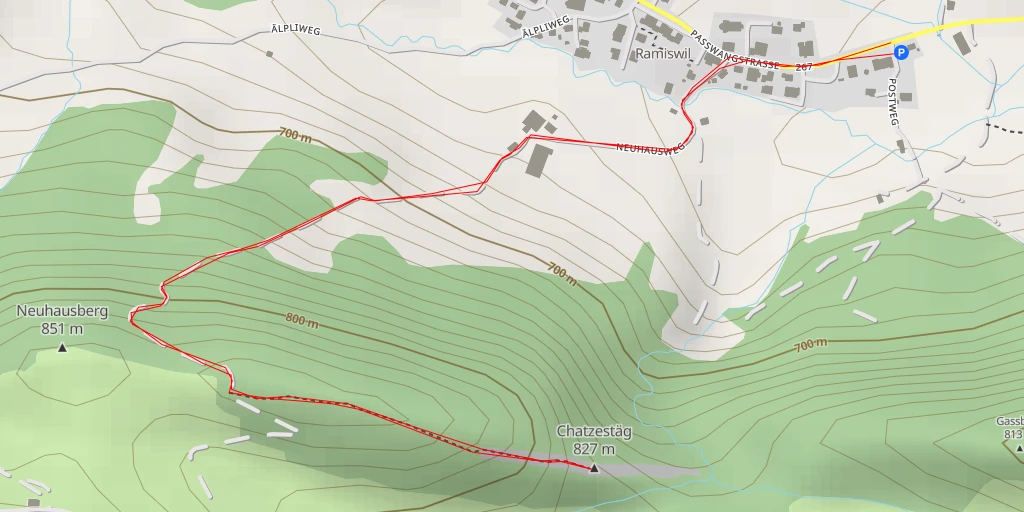 Map of the trail for Chatzestäg