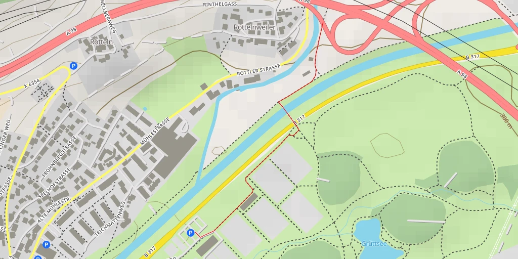 Map of the trail for Röttler Straße
