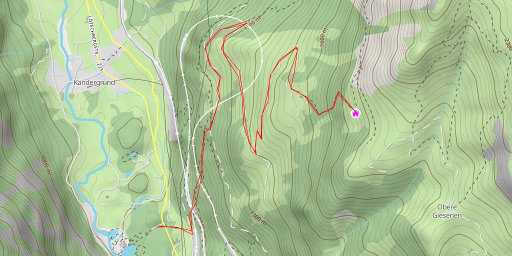 Map of the trail for Kandergrund