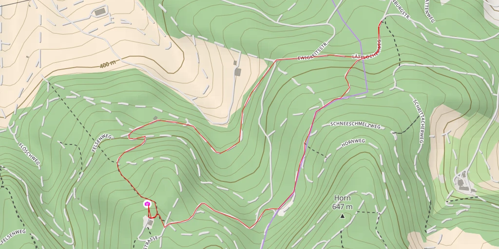 Map of the trail for Sulzgrubenweg