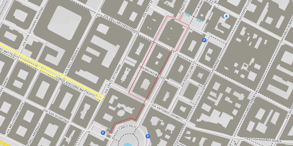 Map of the trail for Il Po - Piazza C.L.N. - Torino