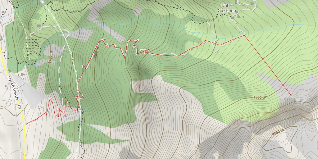 Map of the trail for Breitwangflue Crack Baby