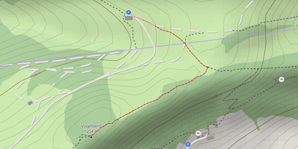 Map of the trail for Vogelberg