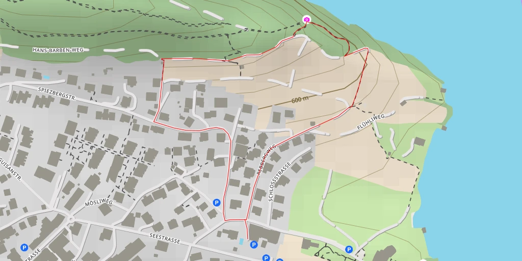 Map of the trail for Hans-Barben-Weg