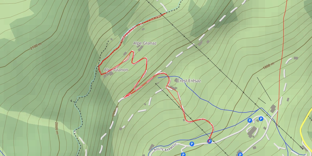 Map of the trail for Antagnod - Pian Pera - Ayas