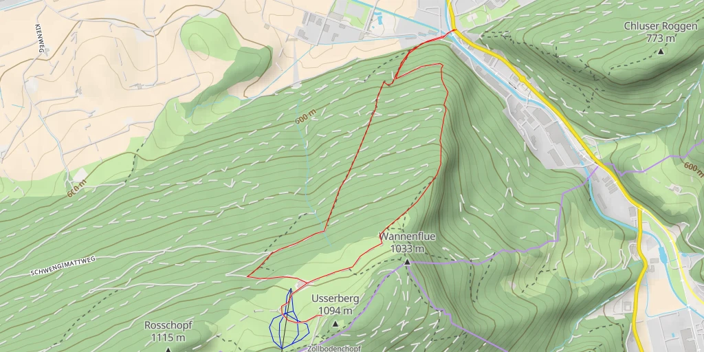 Map of the trail for Startplatz Schwaengimatt