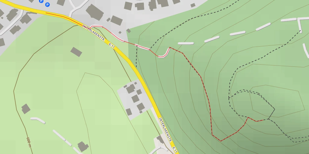 Map of the trail for Ausgrabungsstelle Bronzezeit Bürg - Interlakenstrasse