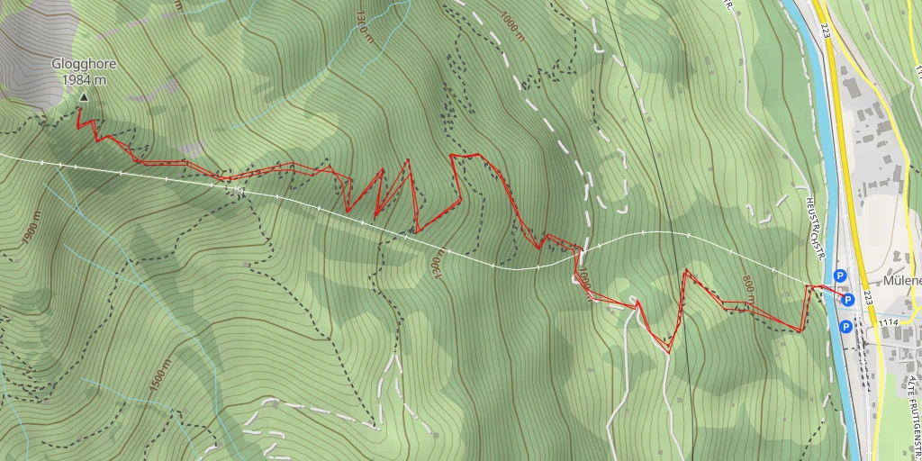 Map of the trail for Glogghore