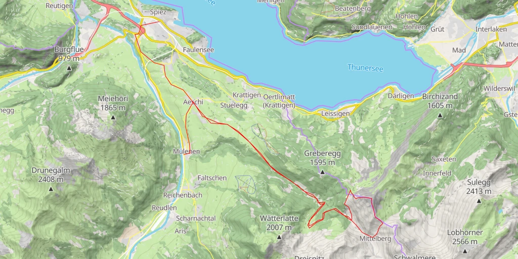 Map of the trail for Morgenberghorn traversée arête S - arête W