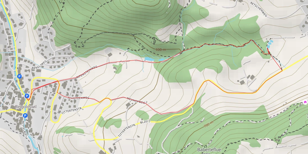 Carte de l'itinéraire :  Retschenweg