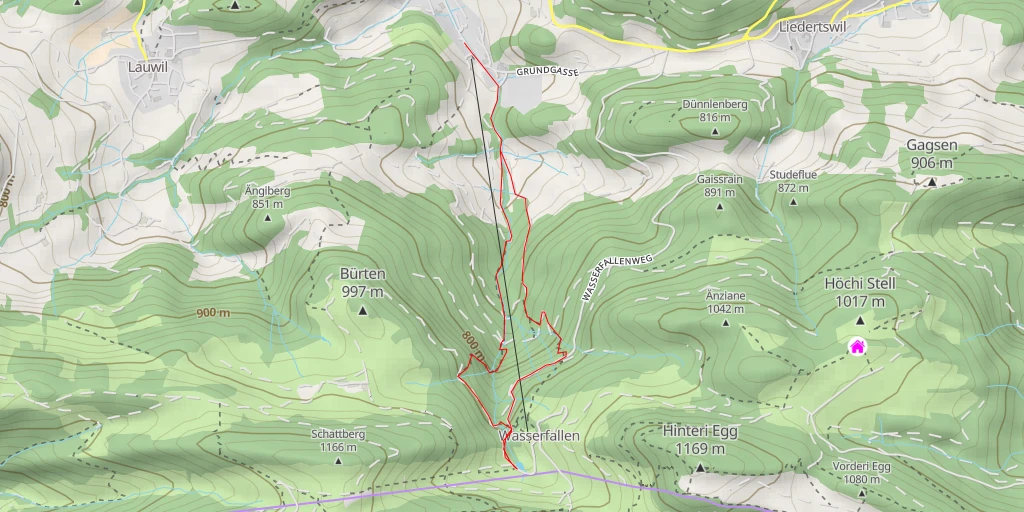 Map of the trail for Weier